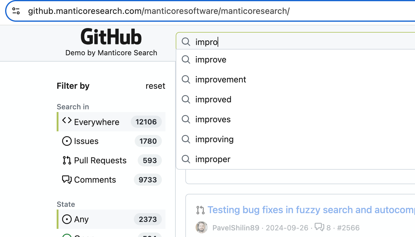 Пример автозаполнения
